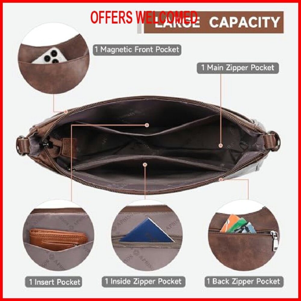 Trendy Vegan Leather Crossbody Purse with Adjustable Strap, Spacious Design - Picture 4 of 8